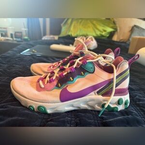 Nike x Sacai Blazer Low "Pink/Green/Purple" sneakers.